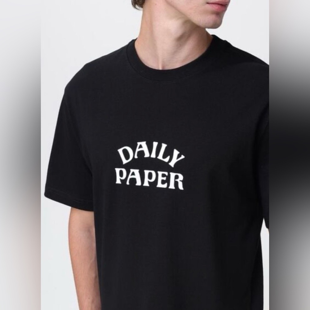 NWT [Daily Paper] Dias Stacked Logo Short-Sleeved T-Shirt Black/White Men’s XL